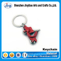 Cute metal bike keychain custom red India autobike souvenir key ring for promotion